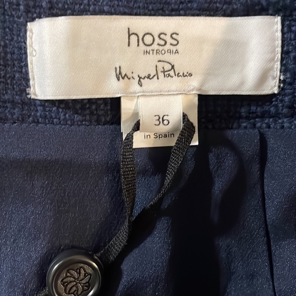 NWOT Hoss Intropia Navy Cotton Tweed-like Sequin Skirt Size 36 - Picture 15 of 16